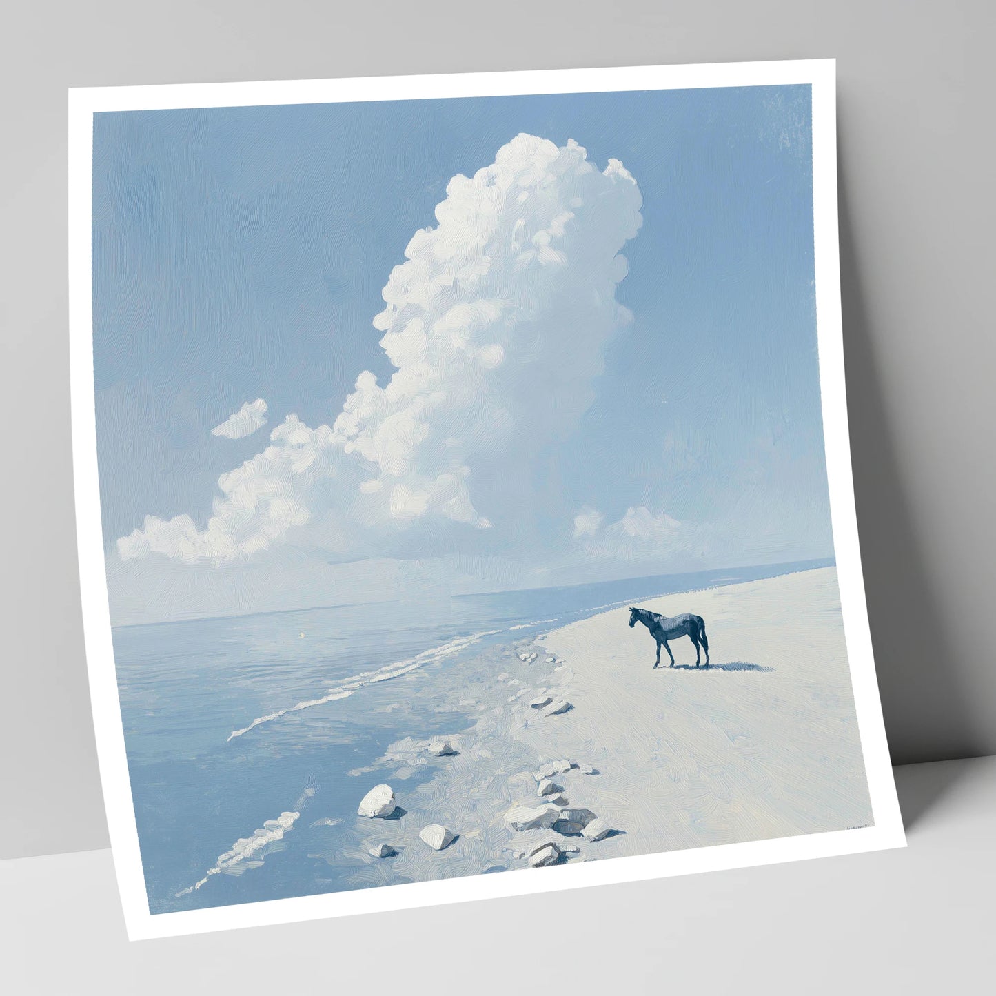 Solitary Coastal Watch horse landscape art print