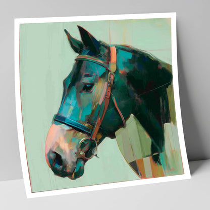 The Midnight Bridle horse portrait art print