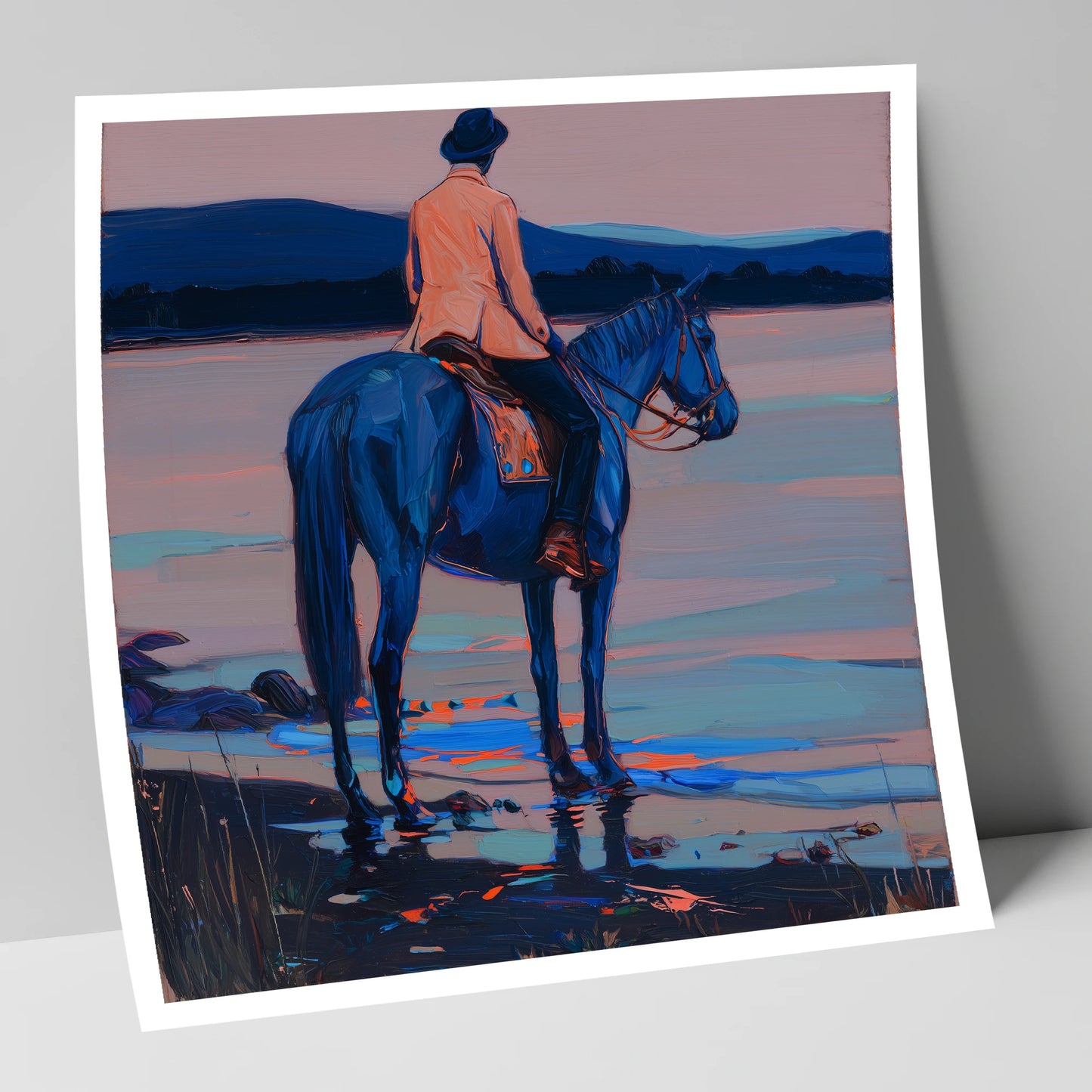 Indigo Coastal Hack beach horse art print