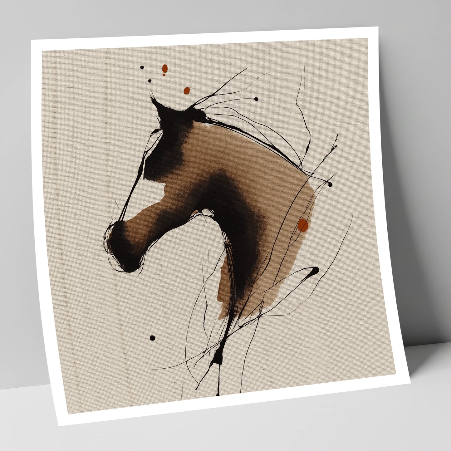 Fluid Sepia Equine Profile horse portrait art print