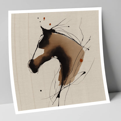 Fluid Sepia Equine Profile horse portrait art print