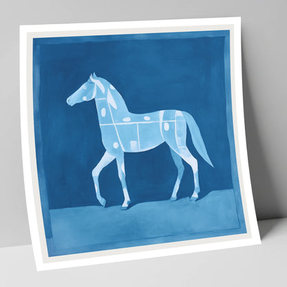 The Azure Blueprint horse breed art print