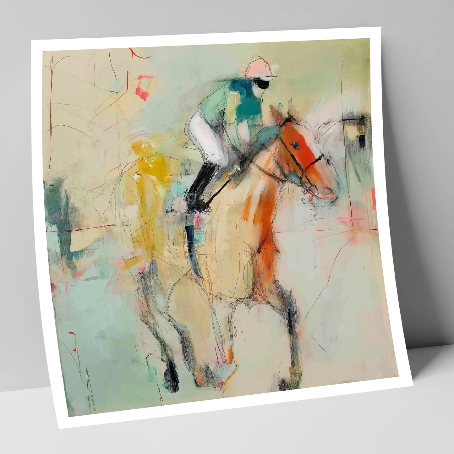 The Fleeting Stride racing horse art print