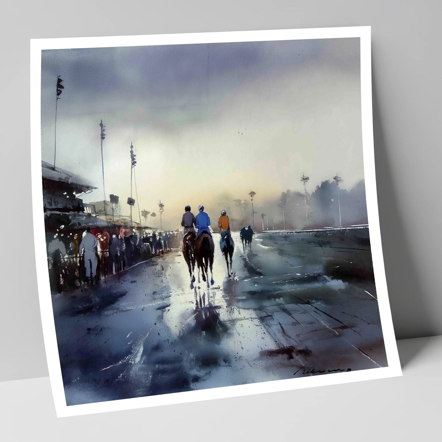 Dawn at the Track racing horse art print