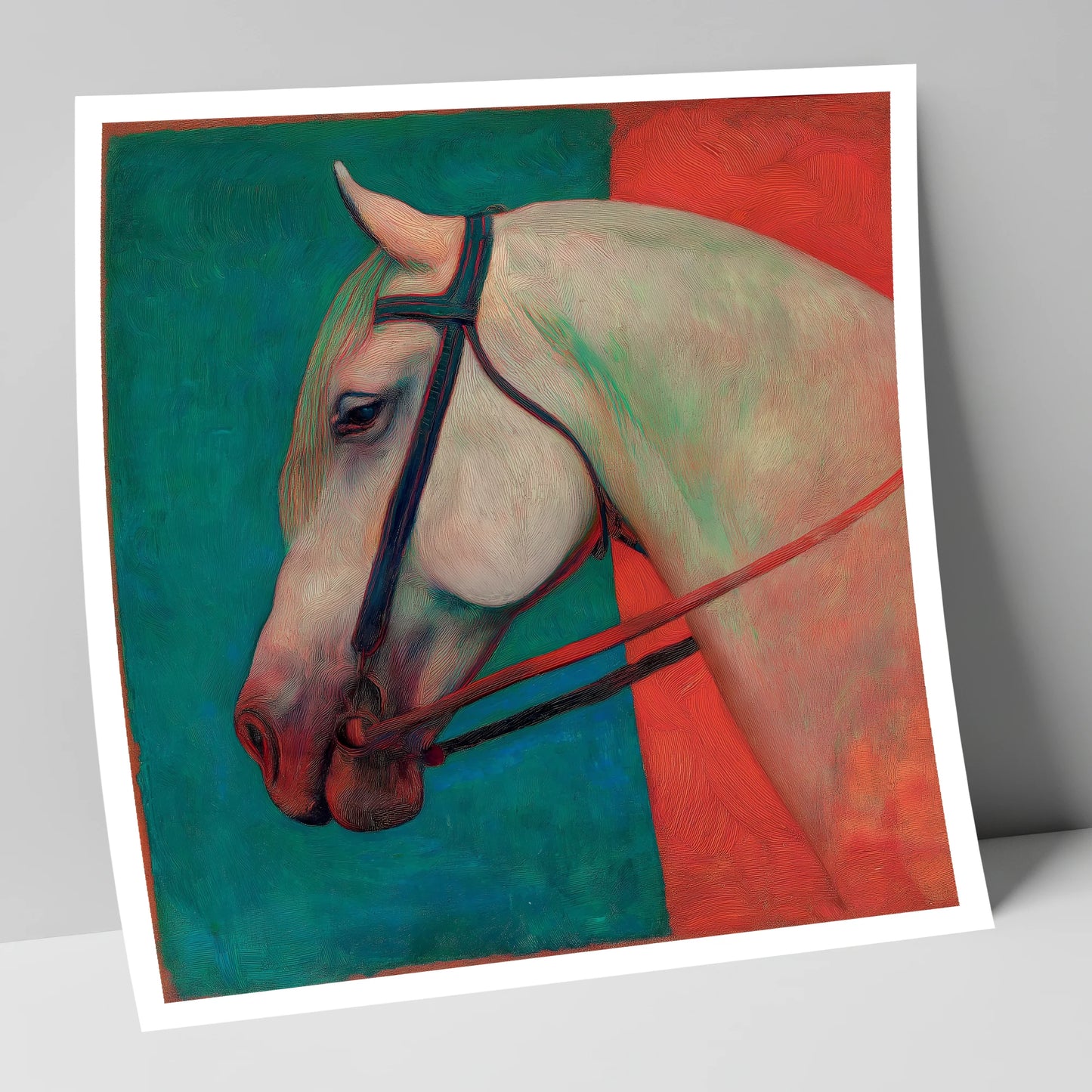 Crimson and Emerald Profile horse breed art print