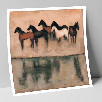 The Quiet Shallows wild horses art print