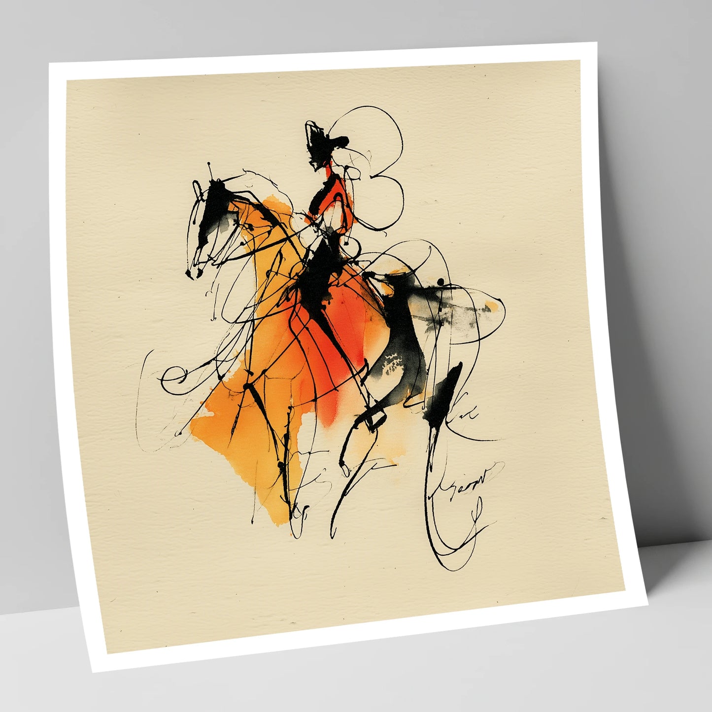 Harmony in Amber dressage horse art print