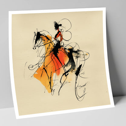 Harmony in Amber dressage horse art print