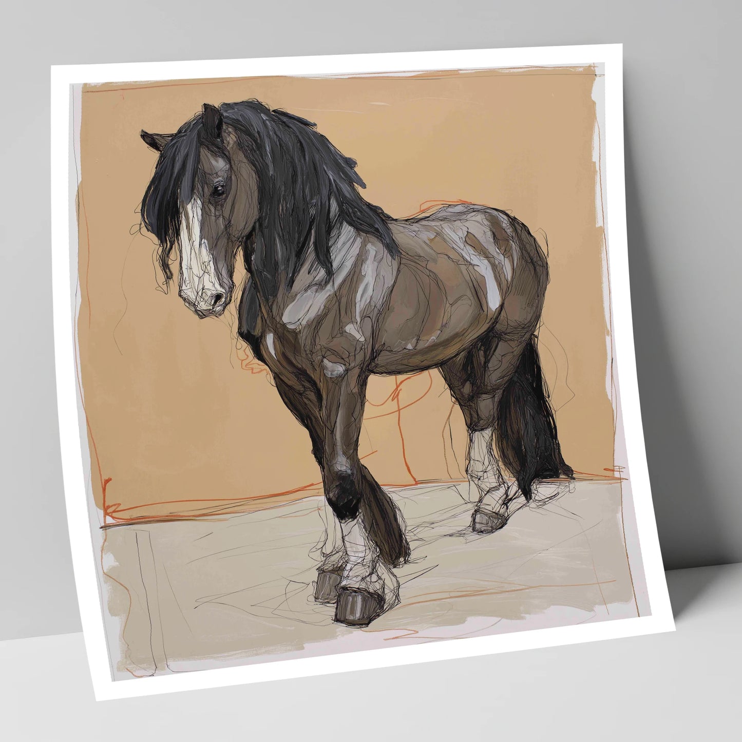 Feathered Strength horse breed art print