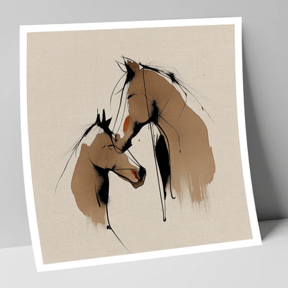 Tender Whispers mare & foal art print