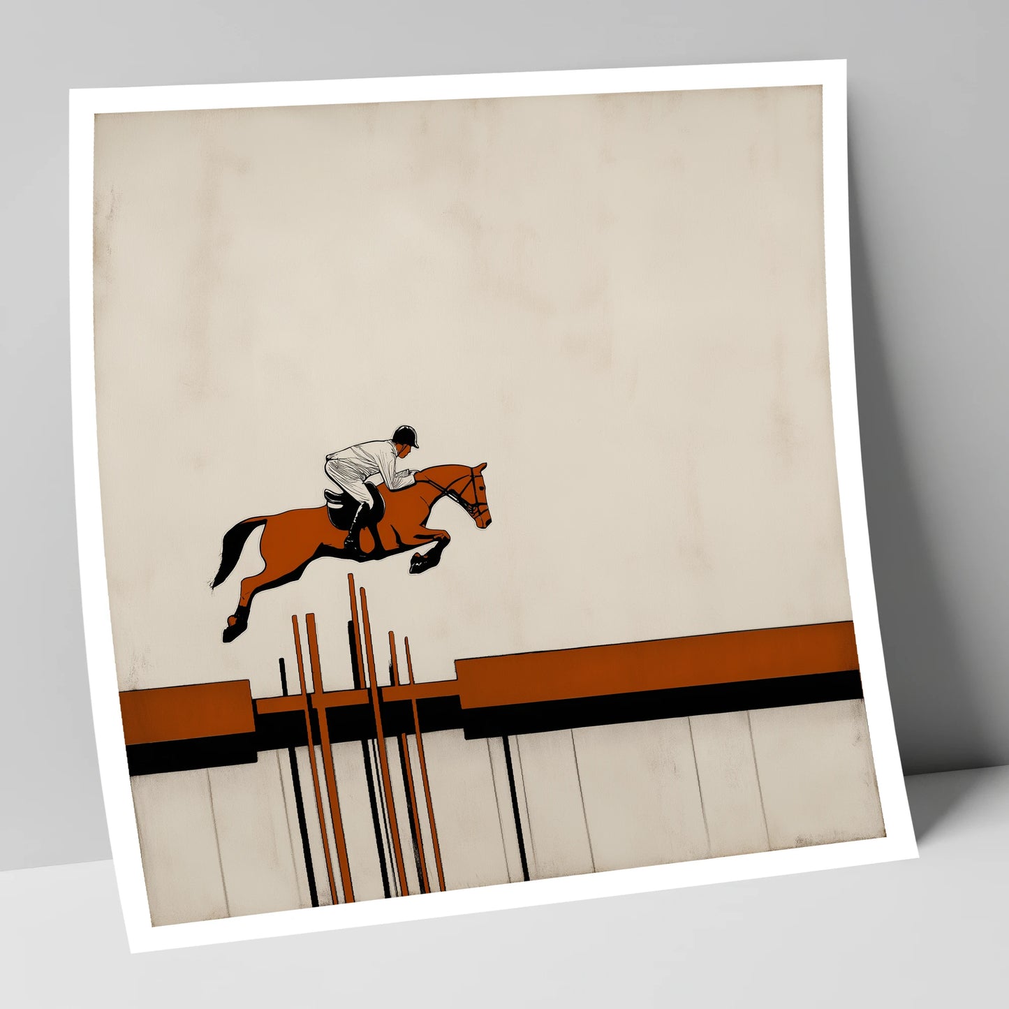 The Modernist Leap show jumping horse art print