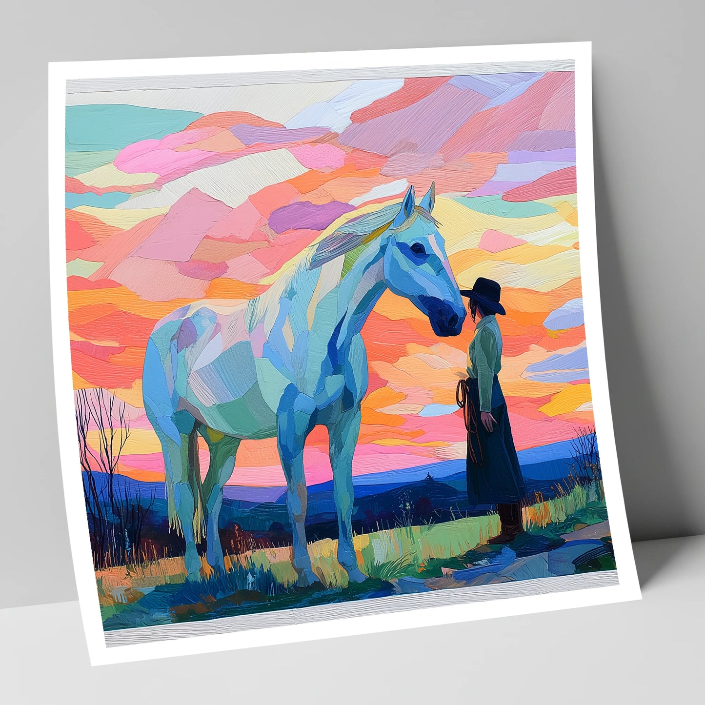 Vibrant Horizon Partnership horse & rider art print