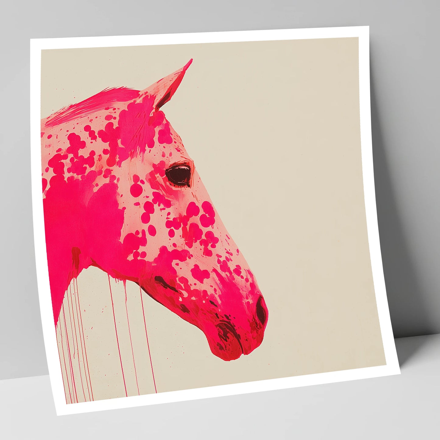 Vibrant Magenta Profile horse portrait art print