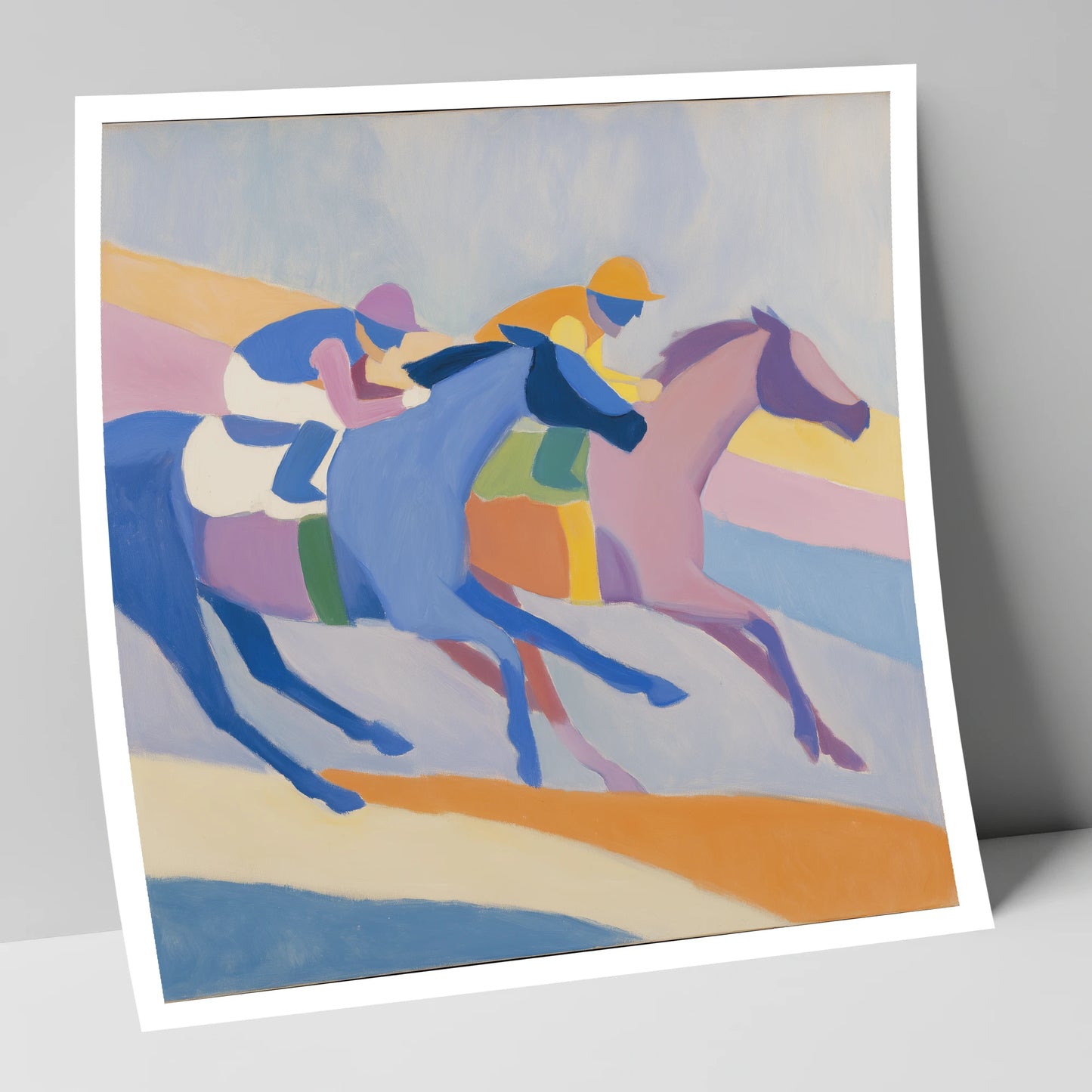Modern Pastel Gallop racing horse art print