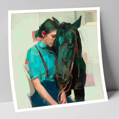 A Quiet Understanding horse & rider art print