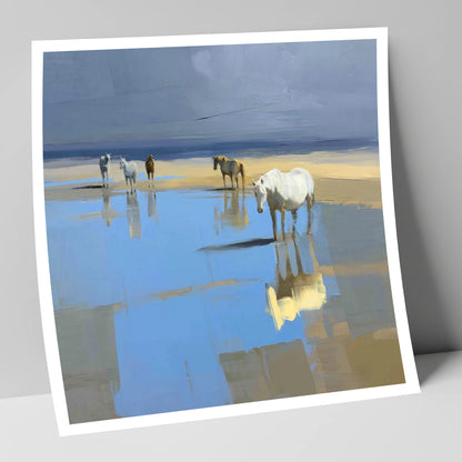Stillness in the Shallows horse landscape art print