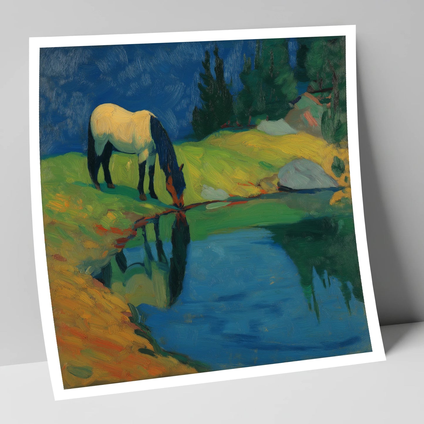 Sapphire Pool Reflections horse landscape art print