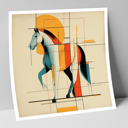 Geometric Equine Rhythm horse portrait art print