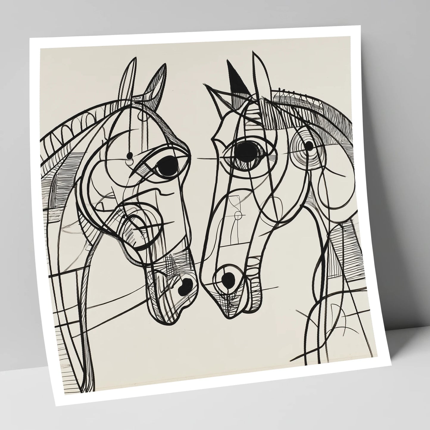 Structural Equine Bond horse portrait art print
