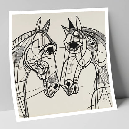 Structural Equine Bond horse portrait art print