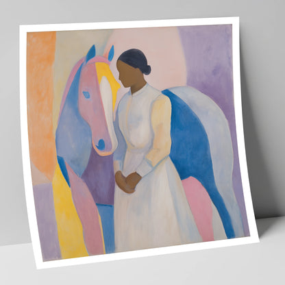 Abstract Equine Harmony horse & rider art print