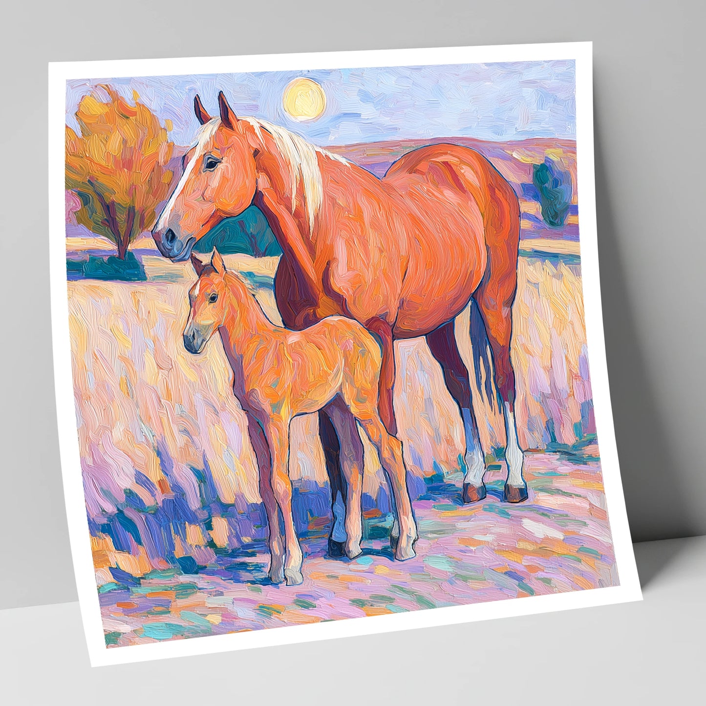Radiant Chestnut Bond mare & foal art print