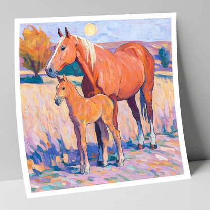 Radiant Chestnut Bond mare & foal art print