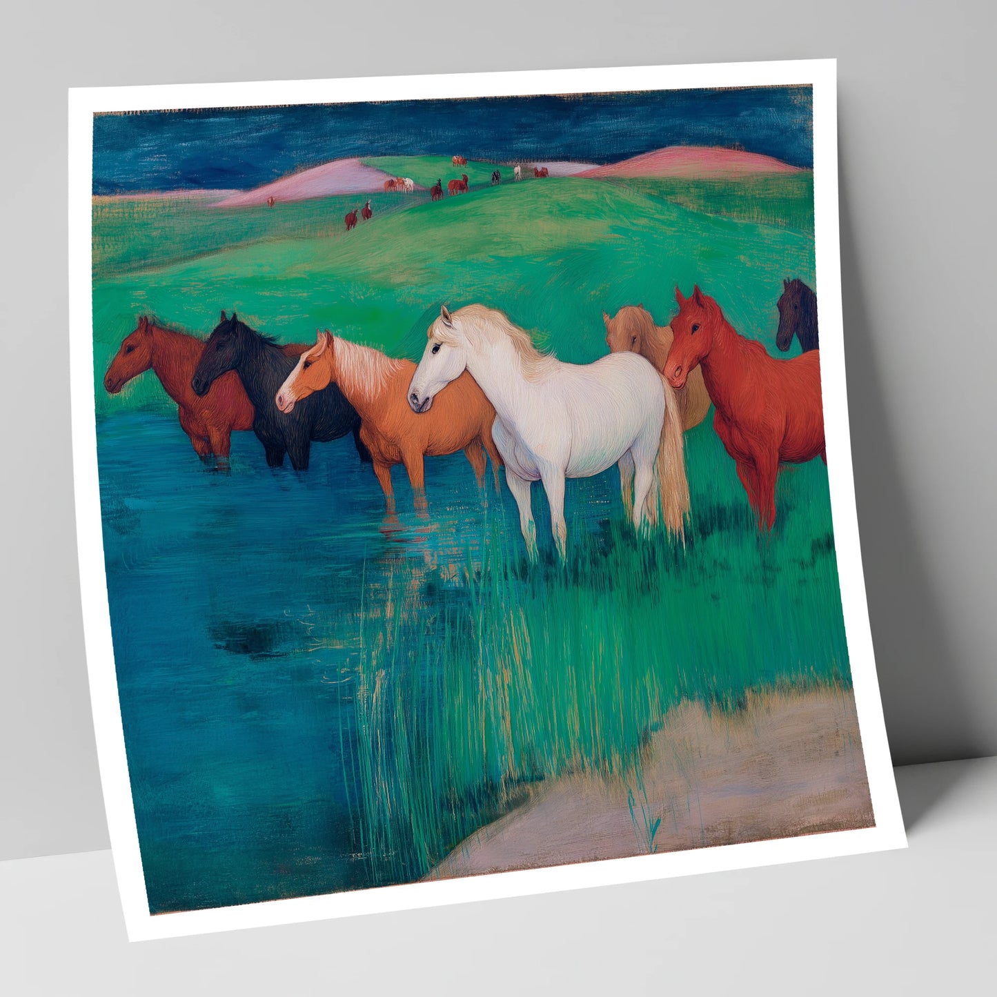 The Emerald Shallows wild horses art print