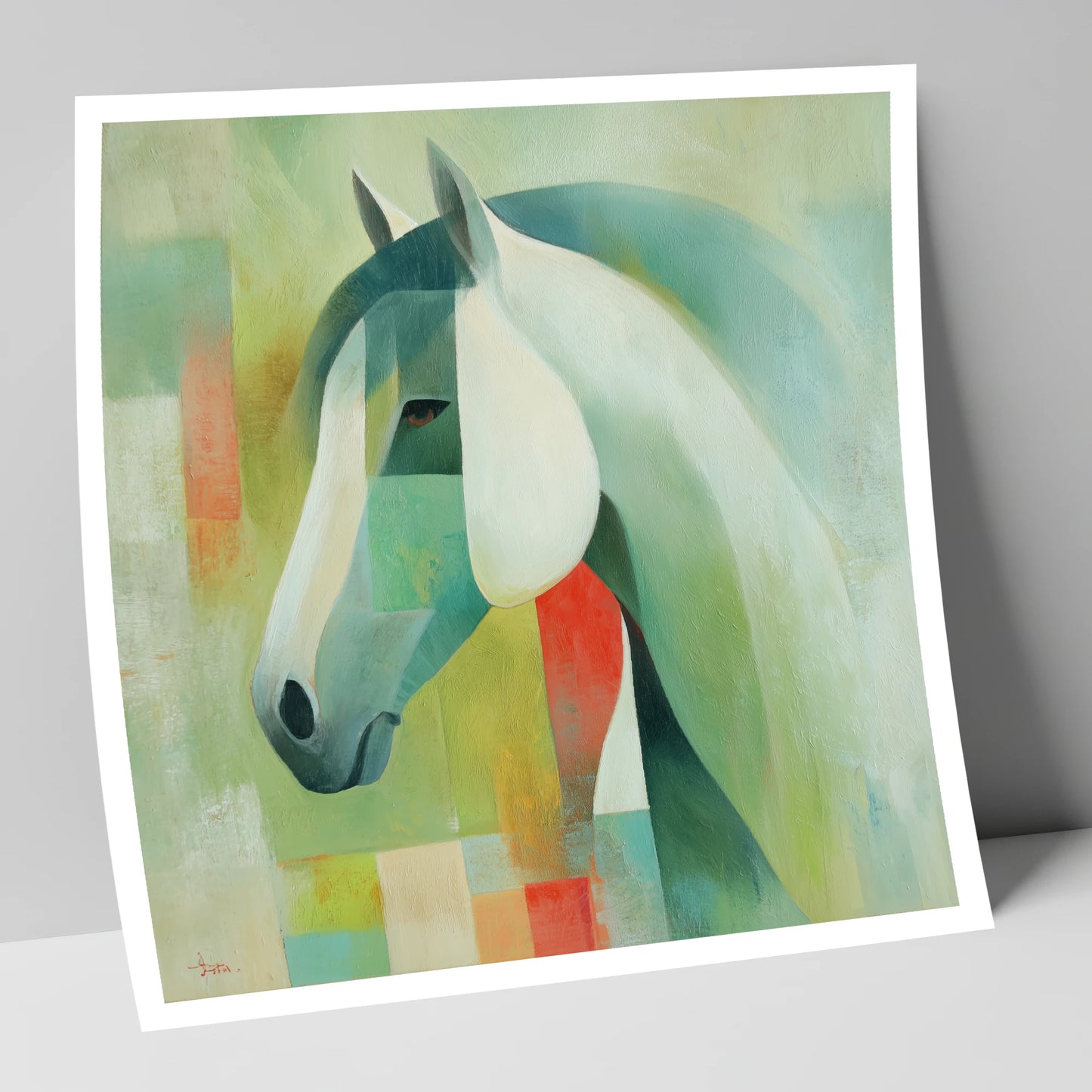 Geometric Equine Harmony horse portrait art print