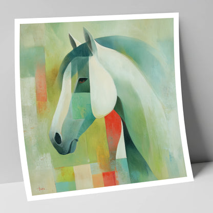 Geometric Equine Harmony horse portrait art print