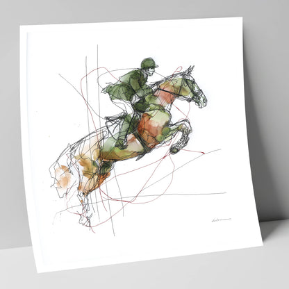 Dynamic Bascule show jumping horse art print