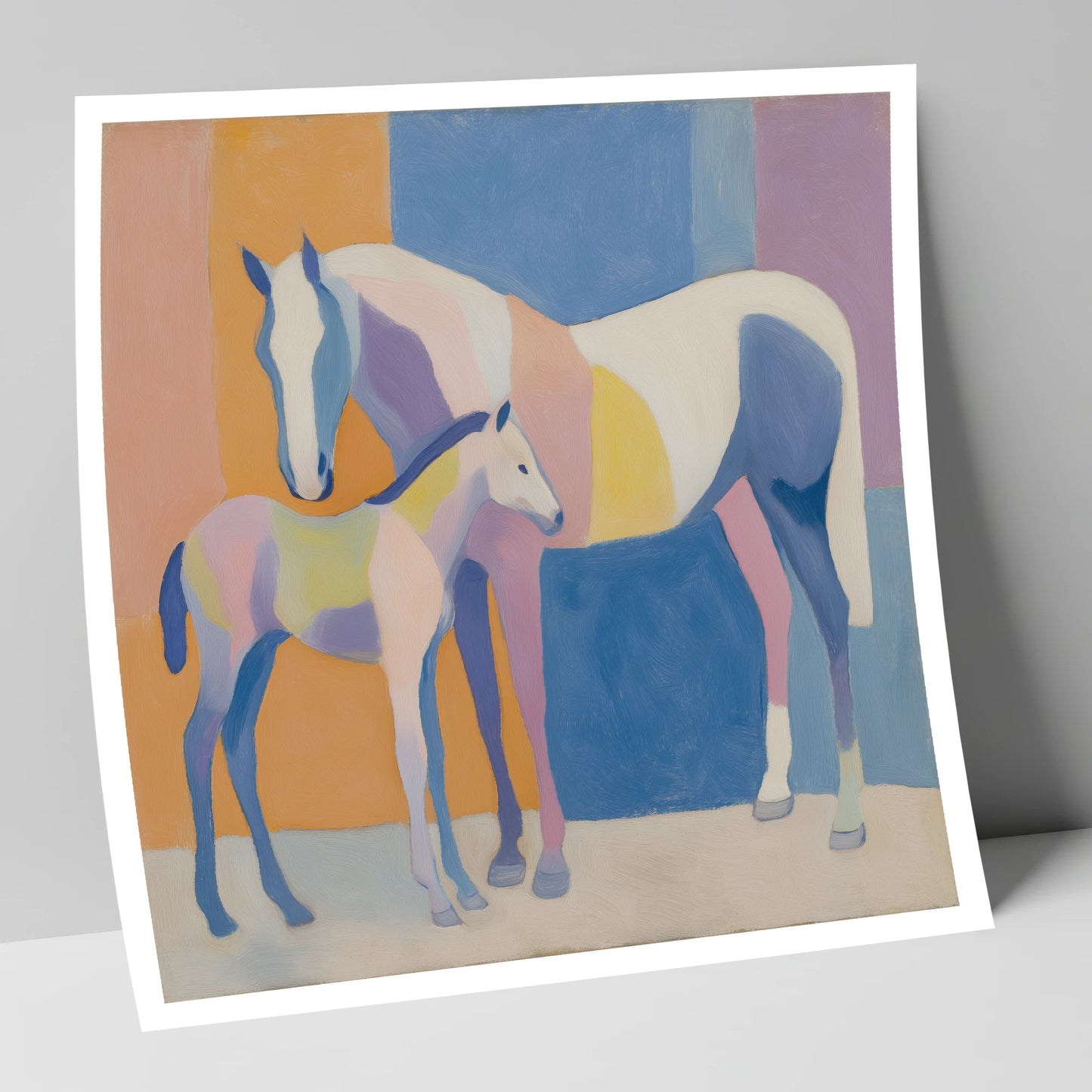 Geometric Equine Harmony mare & foal art print