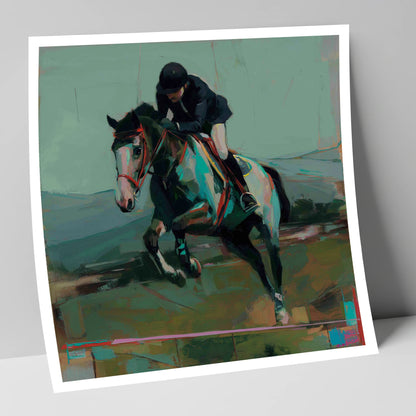 The Bold Clear show jumping horse art print
