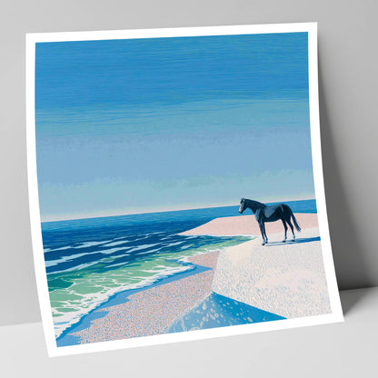 Coastal Solitude horse landscape art print