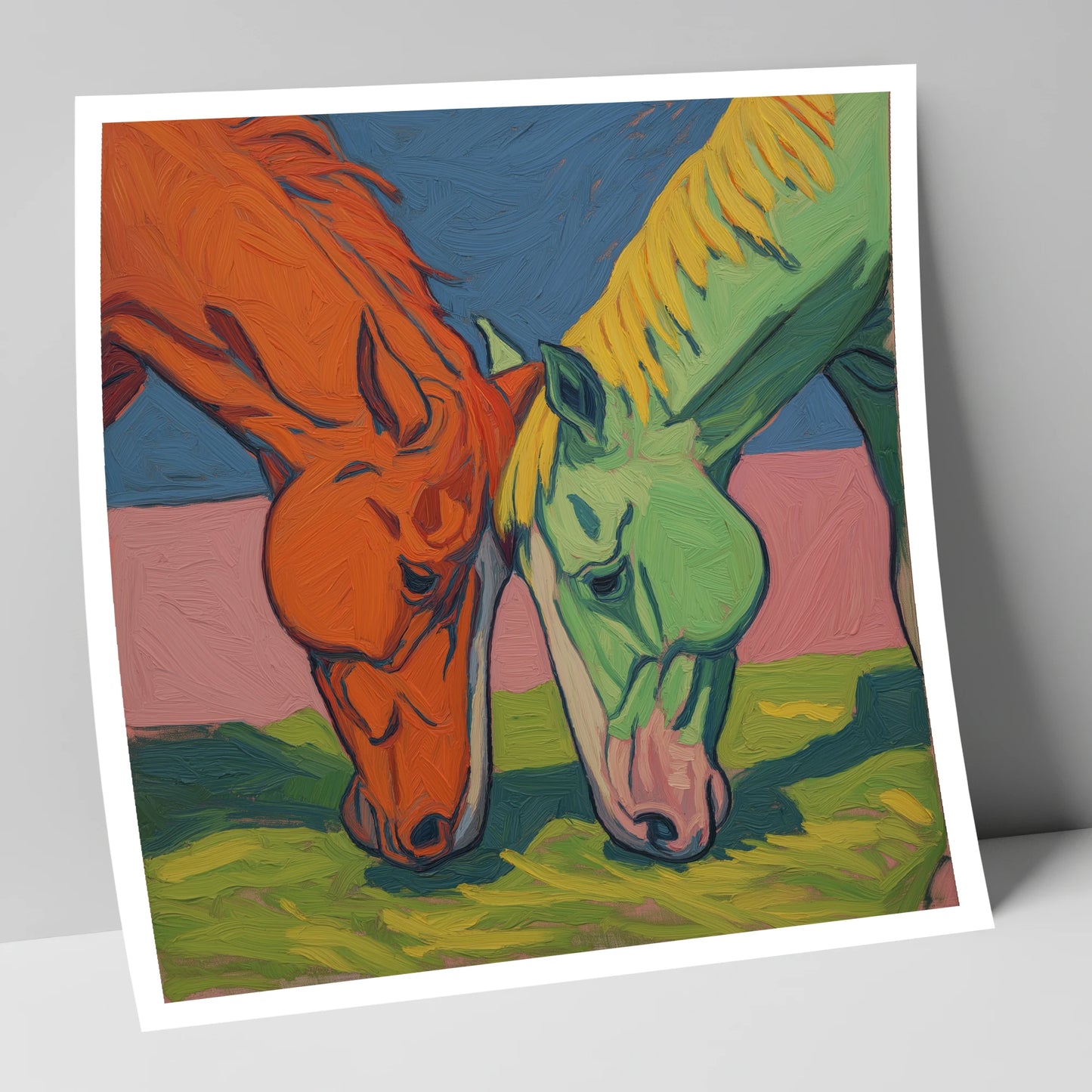 Painted Pasture Companions horse portrait art print