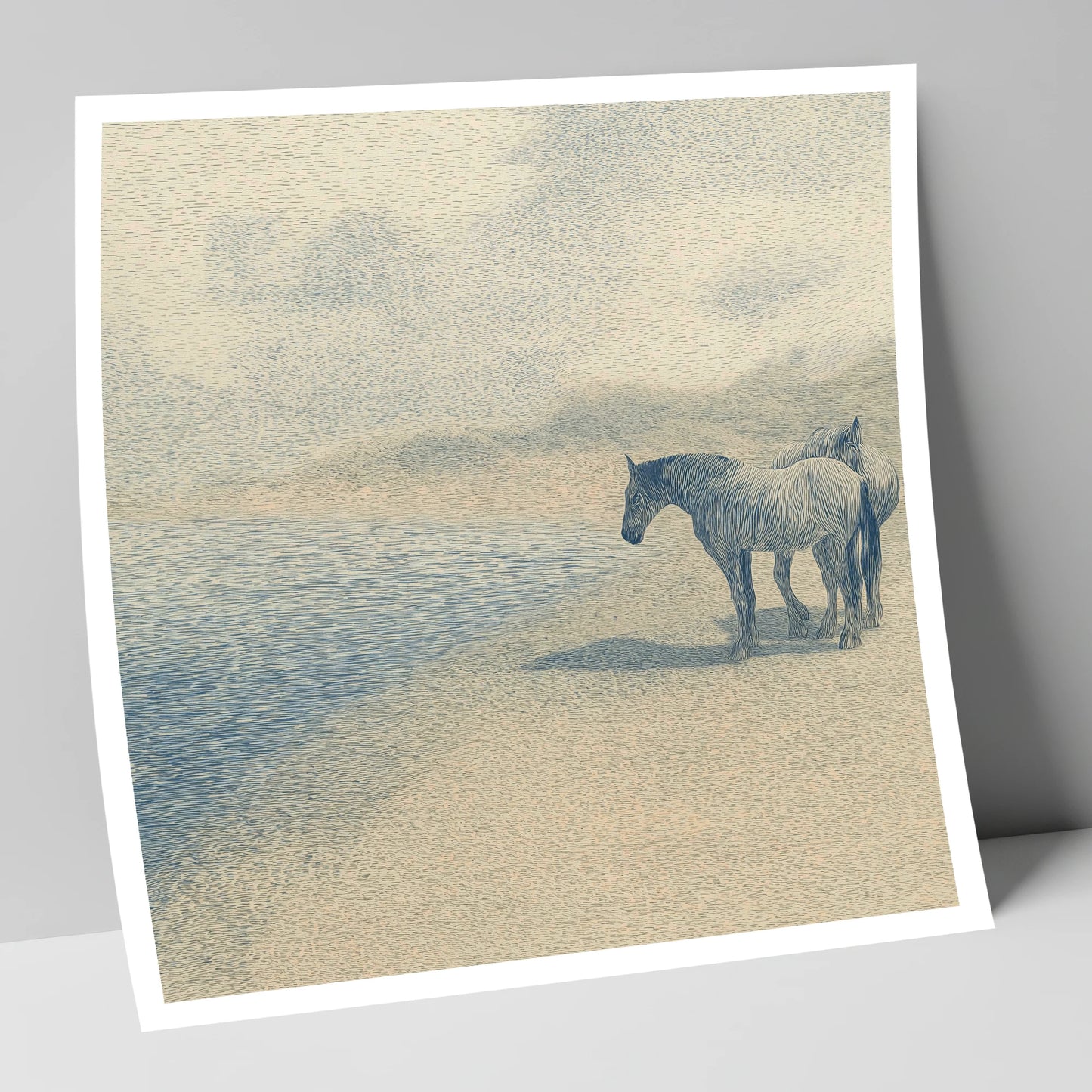 Coastal Companions horse landscape art print