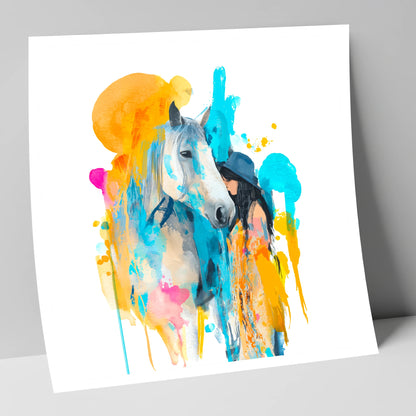 Vibrant Connection horse & rider art print