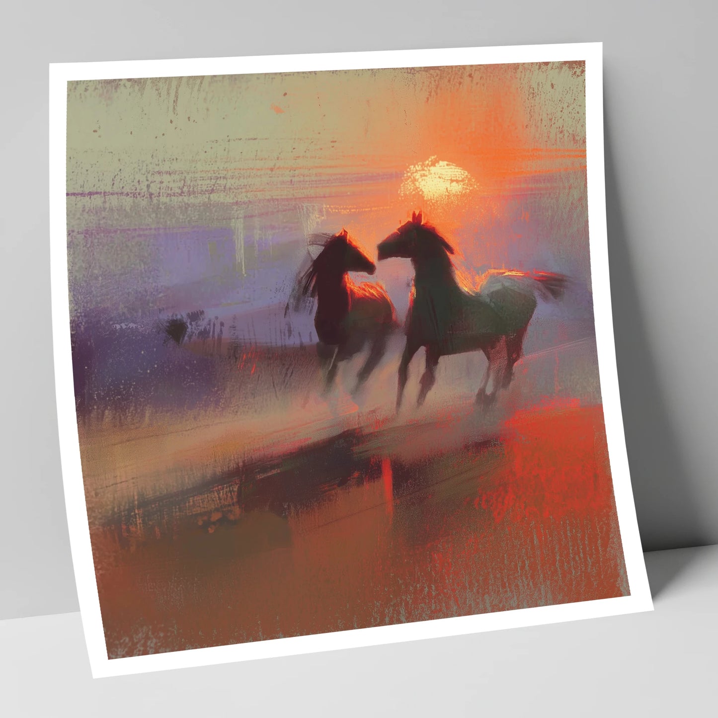 Untamed at Dusk wild horses art print