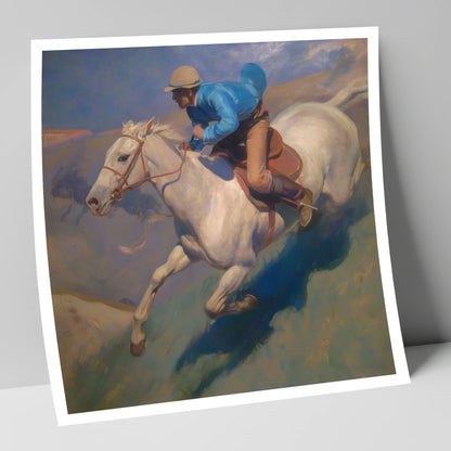 Cerulean Gallop racing horse art print