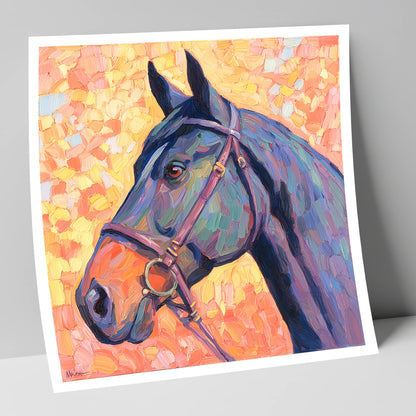 Radiant Equine Profile horse portrait art print