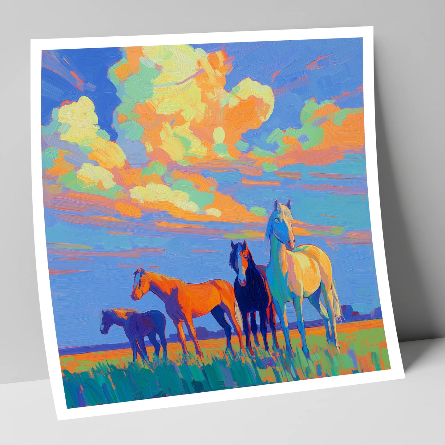 Painted Horizon Herd horse landscape art print