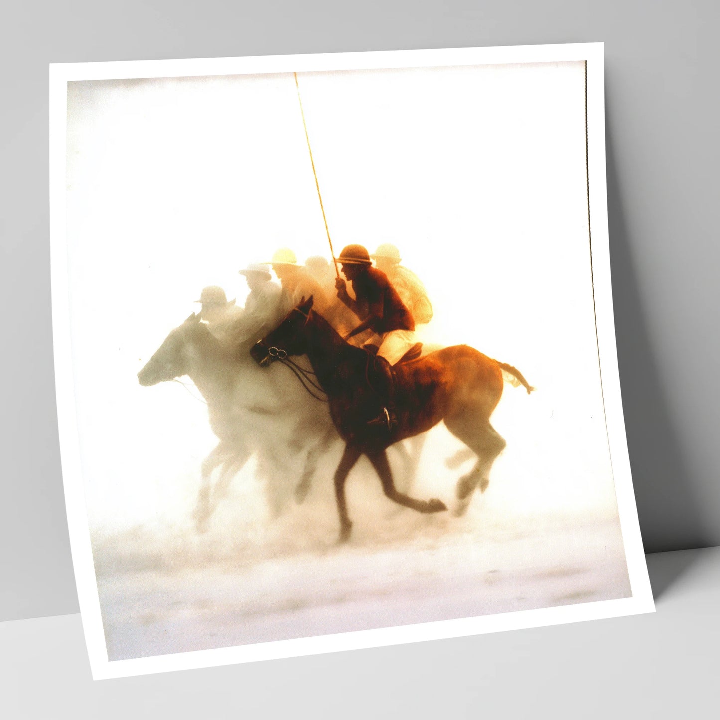 Through the Golden Haze polo horse art print