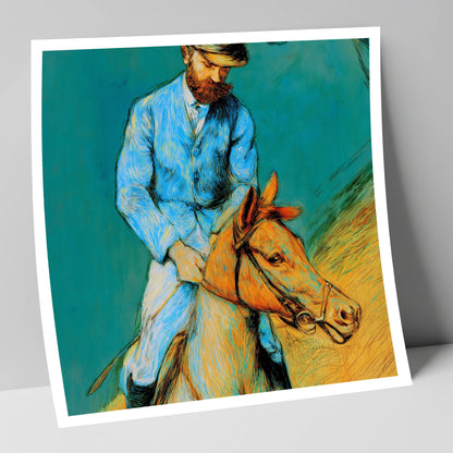 The Cerulean Rider racing horse art print
