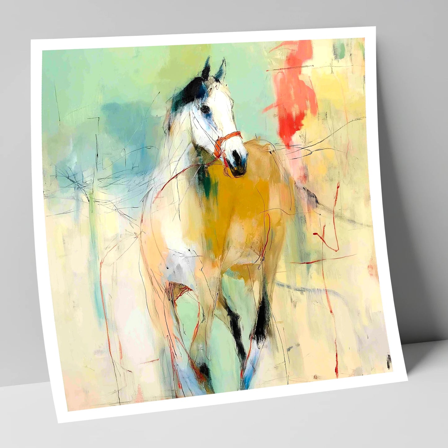 Abstract Paddock Spirit racing horse art print
