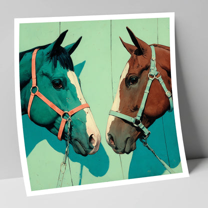 Vivid Companions horse portrait art print