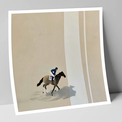 Solitary Gallop racing horse art print
