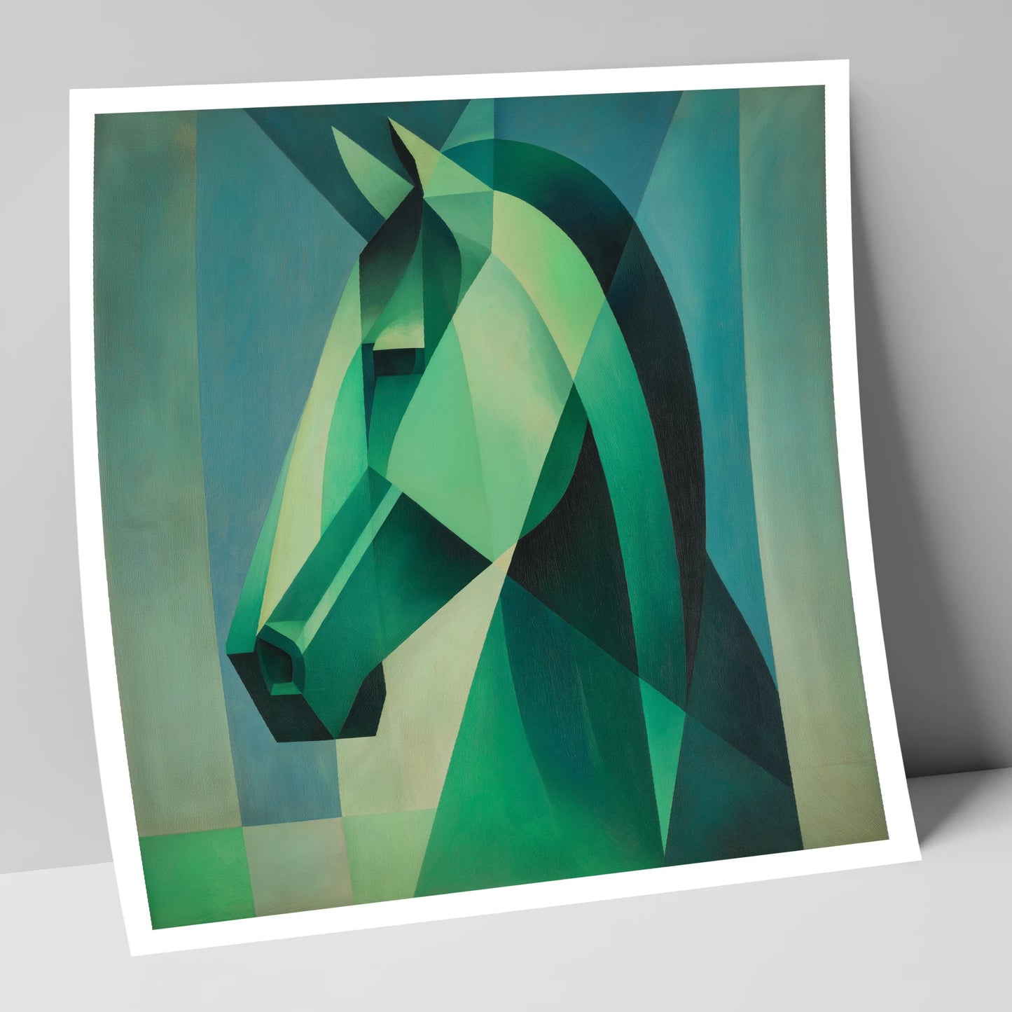 Emerald Geometric Equine horse portrait art print