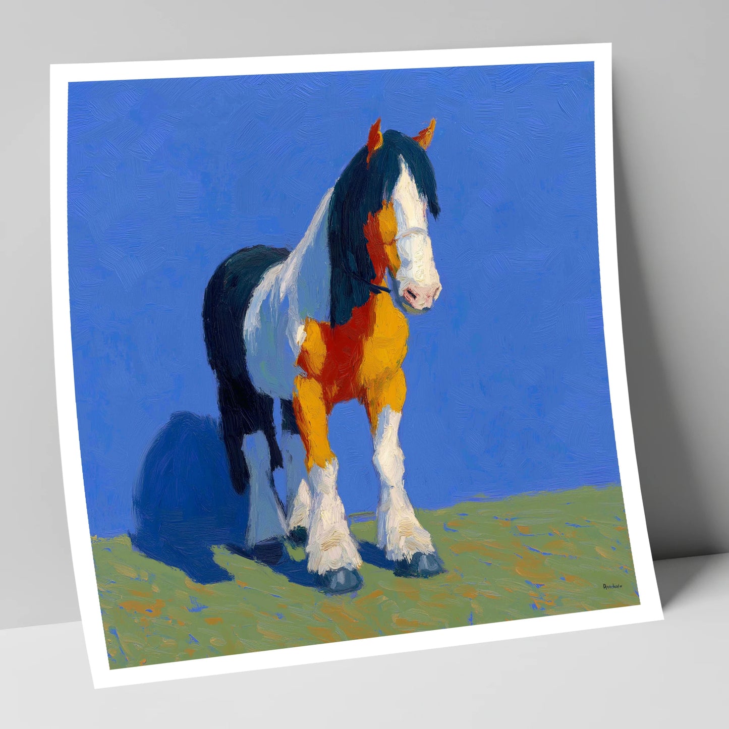 Sunlit Coloured Cob horse breed art print