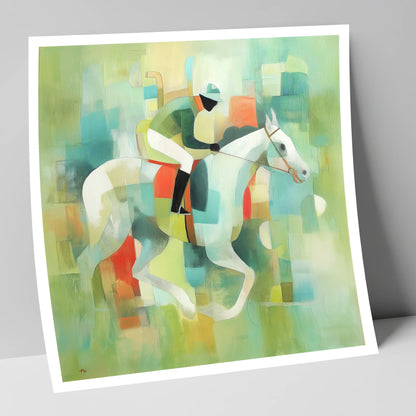 Structured Stride racing horse art print