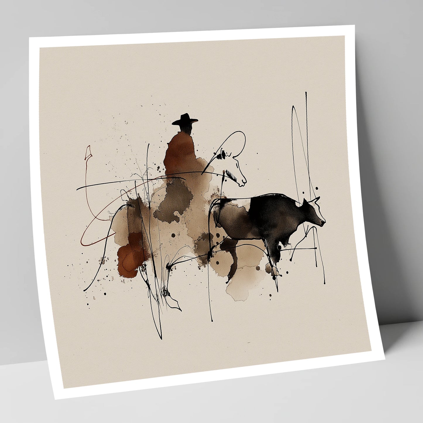 Western Shadows western horse art print